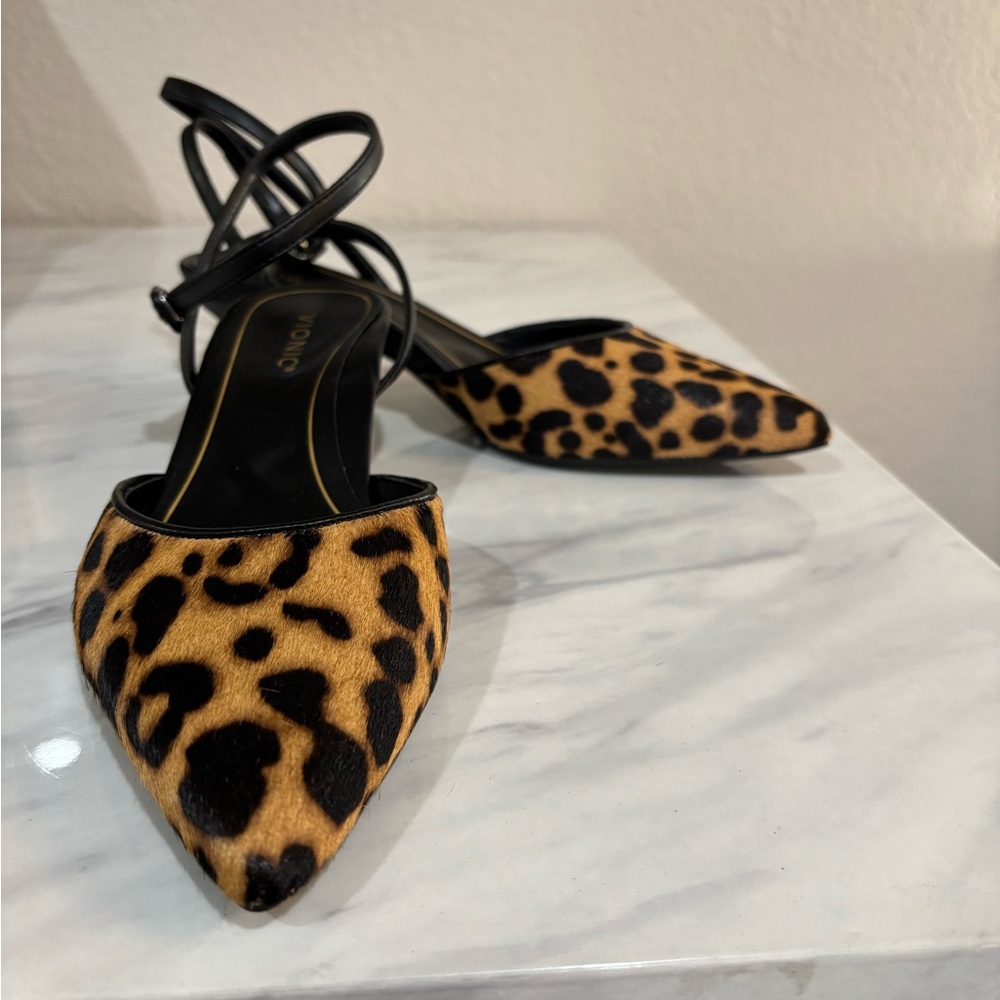 Vionic Animal Print Heels with Black Accents